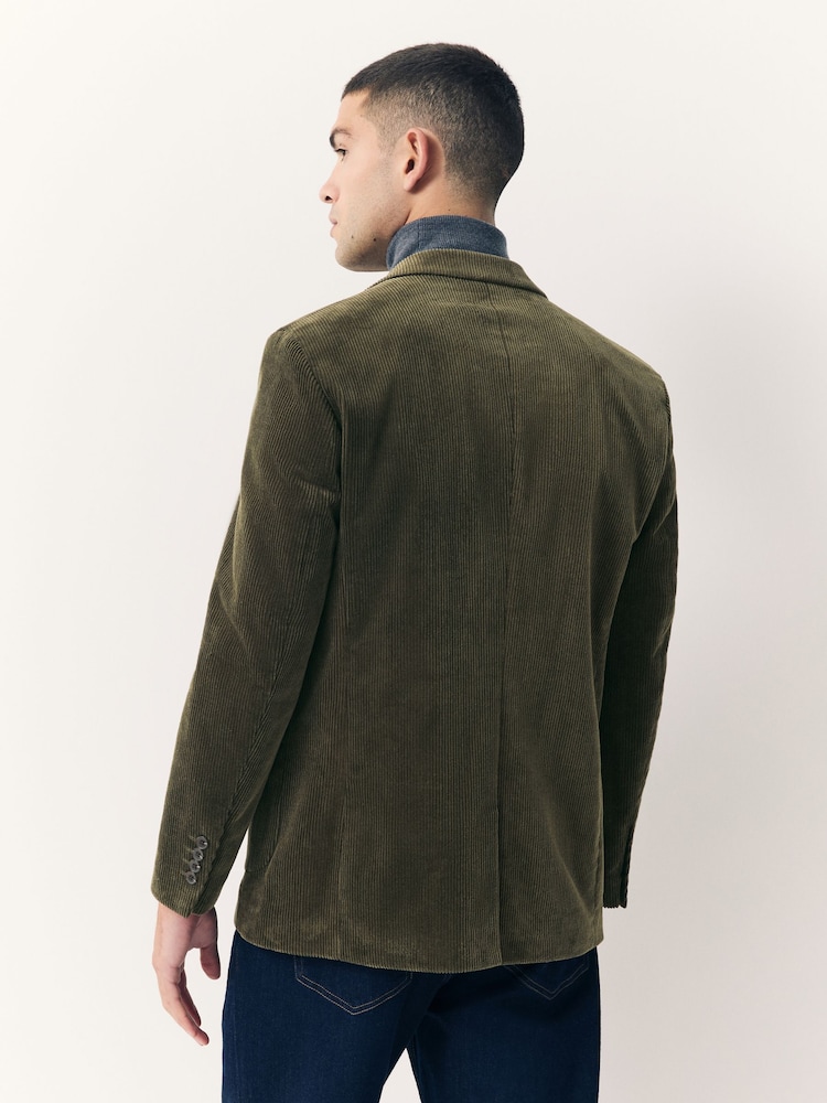 Sage Green Regular Fit Regular Fit Cord Blazer - Image 2 of 10 Sage Green Regular Fit Regular Fit Cord Blazer - Image 2 of 10