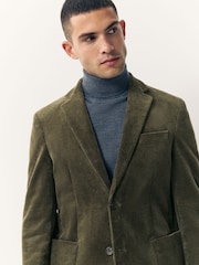 Sage Green Regular Fit Regular Fit Cord Blazer - Image 3 of 10