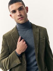 Sage Green Regular Fit Regular Fit Cord Blazer - Image 4 of 10
