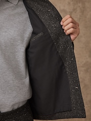 Grey Textured Herringbone Shacket With Wool - Image 6 of 13