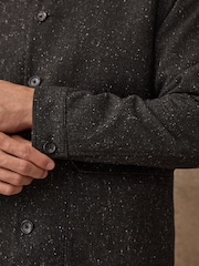 Grey Textured Herringbone Shacket With Wool - Image 7 of 13