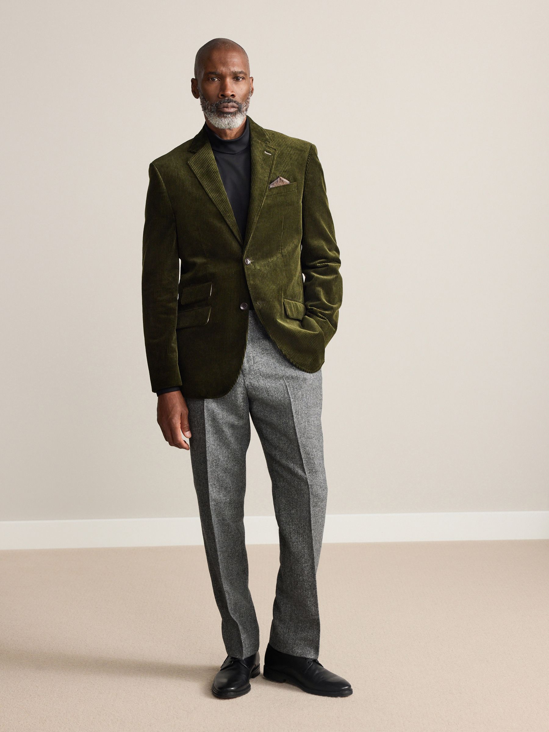 Buy Green Regular Fit Signature Duca Visconti Italian Cord Blazer