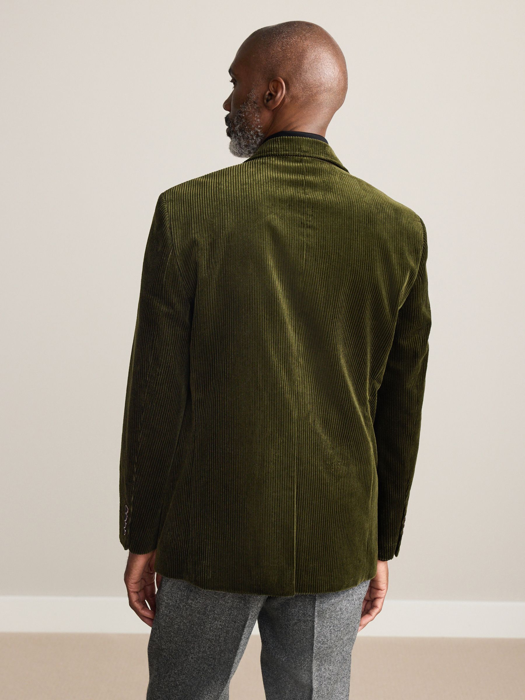 Buy Green Regular Fit Signature Duca Visconti Italian Cord Blazer