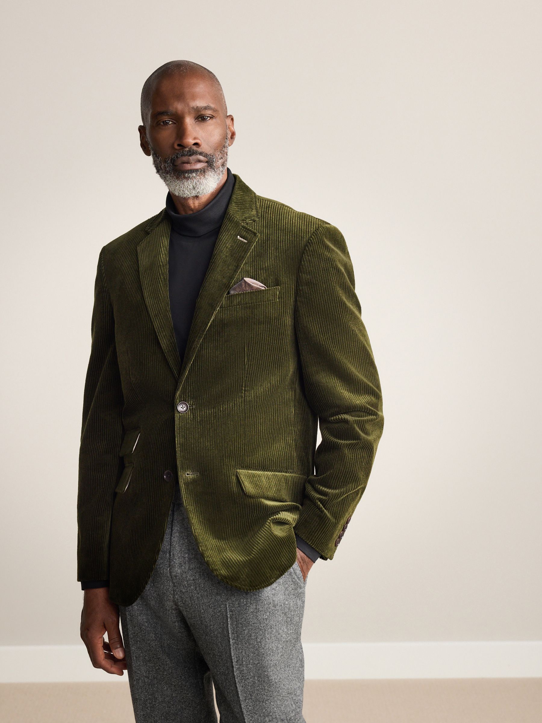 【美品】SUIT SELECT DUCA VISCONTI セットアップ Buy Green Regular Fit Signature Duca Visconti Italian Cord Blazer