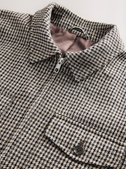Grey Smart Textured Dogtooth Jacket With Chest Pockets - Image 11 of 11
