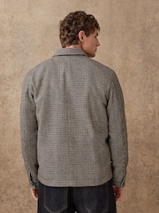 Grey Smart Textured Dogtooth Jacket With Chest Pockets - Image 4 of 11