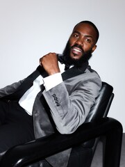 Grey Slim Fit Slim Fit Motionflex Cotton Rich Velvet Blazer With Stretch - Image 7 of 8