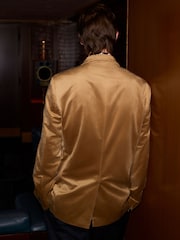Honey Regular Fit Self Lapel Velvet Blazer - Image 2 of 12