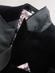 Black Signature Pontoglio Italian Velvet Double Breasted Blazer - Image 9 of 10