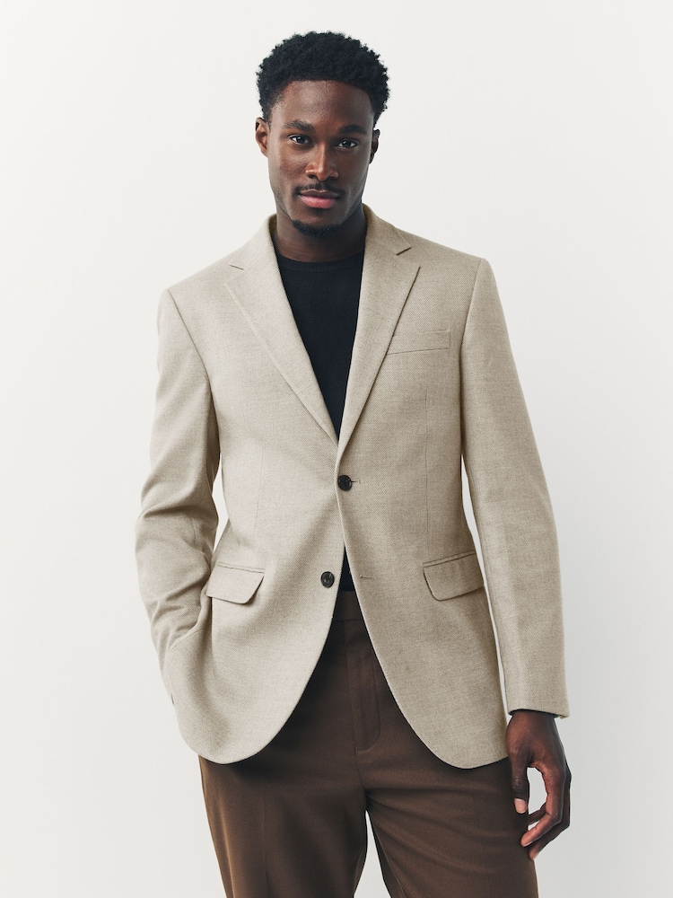 Nevtralno - ozek kroj - Teksturiran blazer smart - Slika 1 iz 10