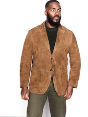 Tan Brown Regular Fit Signature Suede Blazer - Image 1 of 10