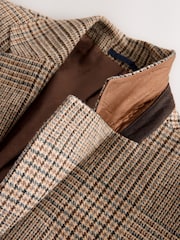 Brown Regular Fit Check Blazer With Wool - Image 10 of 10