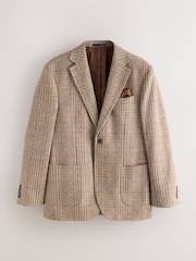 Brown Regular Fit Check Blazer With Wool - Image 6 of 10