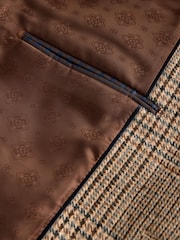 Brown Regular Fit Check Blazer With Wool - Image 8 of 10