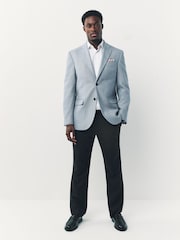 Svetlo modra - ozek kroj - Teksturiran blazer smart - Slika 2 iz 10