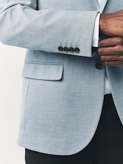 Svetlo modra - ozek kroj - Teksturiran blazer smart - Slika 5 iz 10