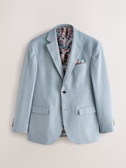 Svetlo modra - ozek kroj - Teksturiran blazer smart - Slika 6 iz 10
