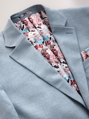 Svetlo modra - ozek kroj - Teksturiran blazer smart - Slika 7 iz 10