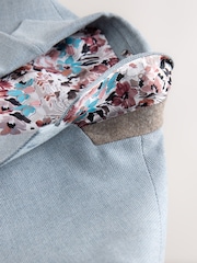 Svetlo modra - ozek kroj - Teksturiran blazer smart - Slika 8 iz 10