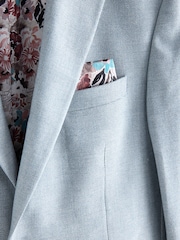 Svetlo modra - ozek kroj - Teksturiran blazer smart - Slika 9 iz 10