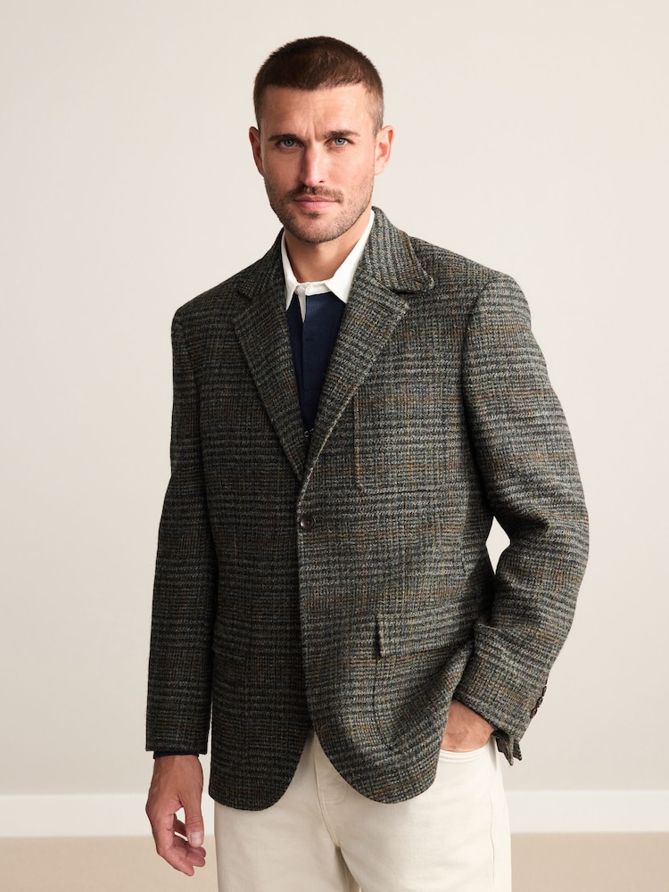Verde - Blazer xadrez Harris Tweed Signature Regular Fit 100% com gola Storm - Imagem 1 de 5