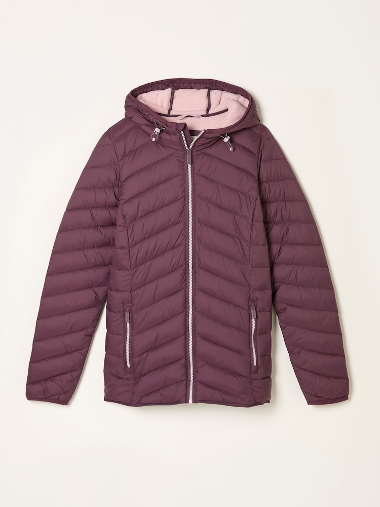FatFace Ruby Dusky Purple Lightweight Puffer Coat - Image 1 of 1