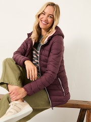 FatFace Ruby Dusky Purple Lightweight Puffer Coat - Image 4 of 6