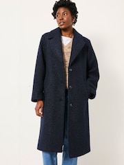 FatFace Fern Navy Boucle Coat - Image 4 of 6