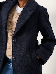 FatFace Fern Navy Boucle Coat - Image 5 of 6