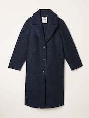 FatFace Fern Navy Boucle Coat - Image 6 of 6