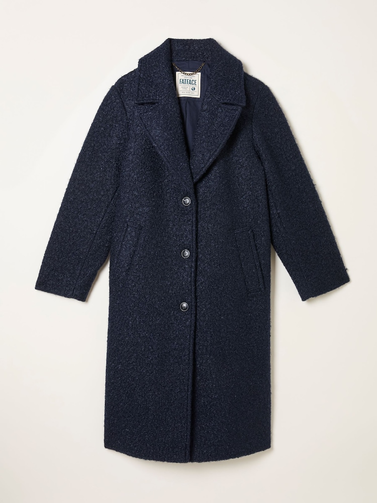 FatFace Fern Navy Boucle Coat - Image 6 of 6