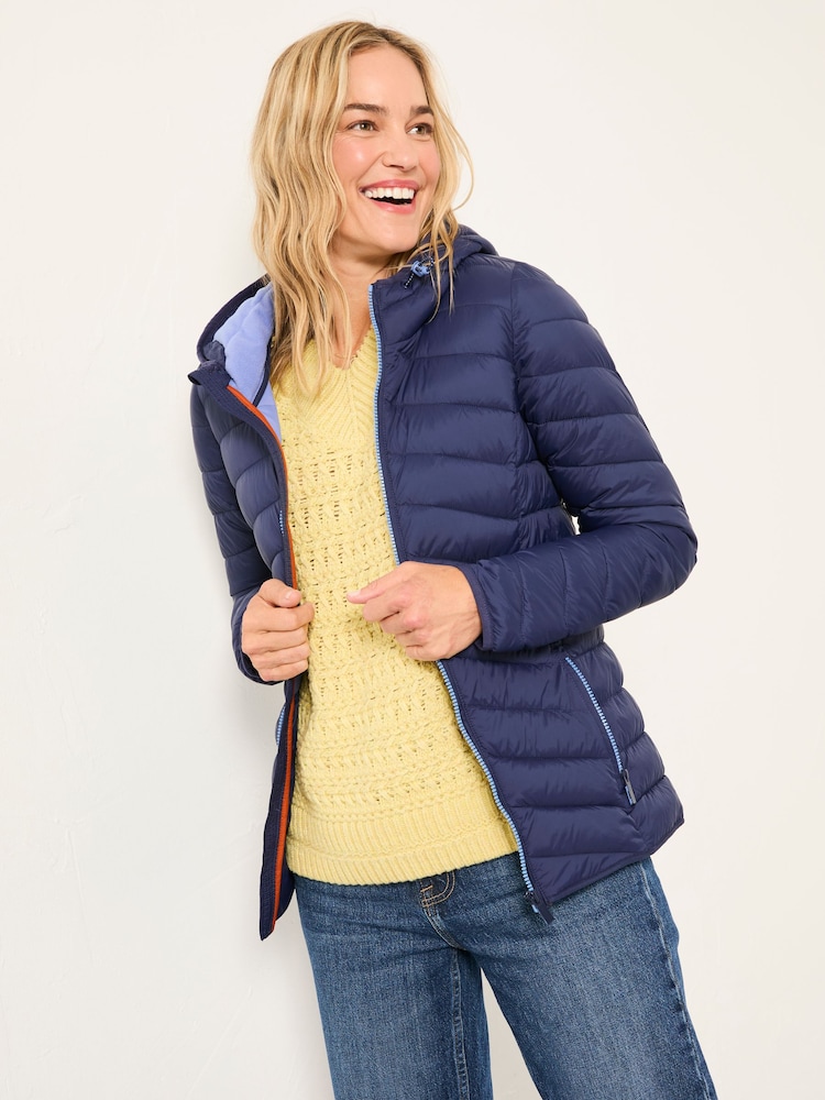 FatFace Ruby Navy Lightweight Puffer Coat - Image 1 of 5