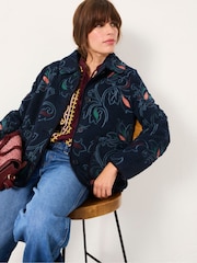 Fatface Navy Garratt Embroidered Borg Fleece - Image 4 of 5