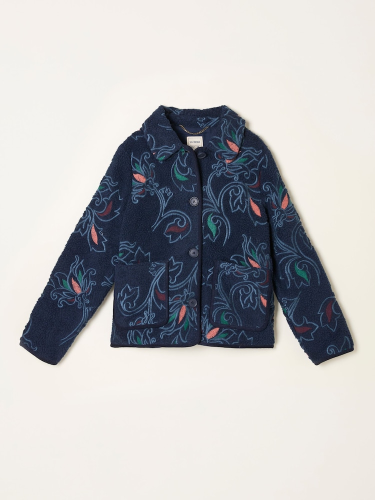 Fatface Navy Garratt Embroidered Borg Fleece - Image 5 of 5 Fatface Navy Garratt Embroidered Borg Fleece - Image 5 of 5