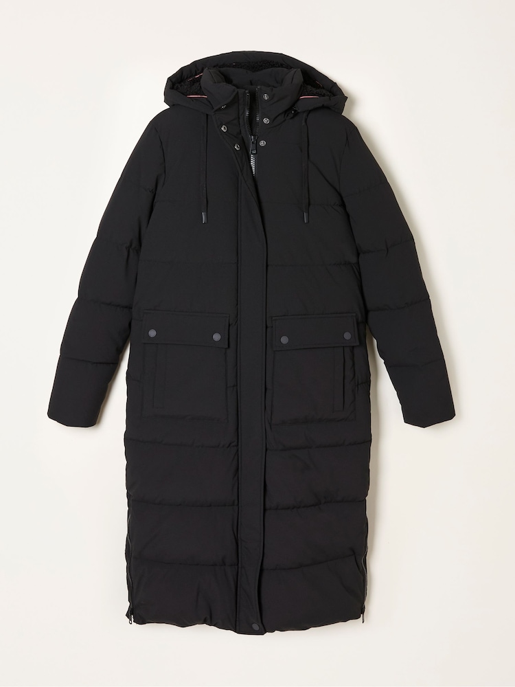 Negro - FatFace Longline Puffer Coat - Imagen 1 de 1