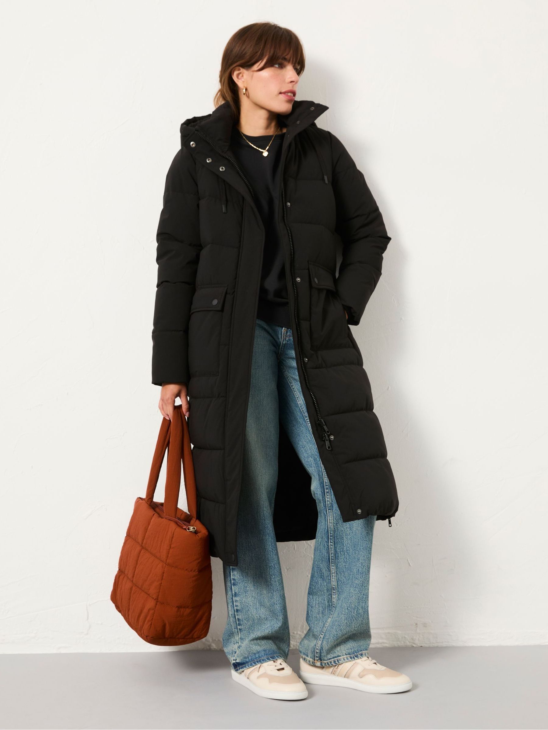 Fatface Harley Black Longline Puffer Coat