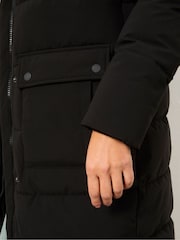 FatFace Harley Black Longline Puffer Coat - Image 4 of 6