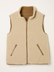 بني فاتح بني - FatFace Reversible Gilet - صورة 7 من 8