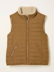 بني فاتح بني - FatFace Reversible Gilet - صورة 8 من 8