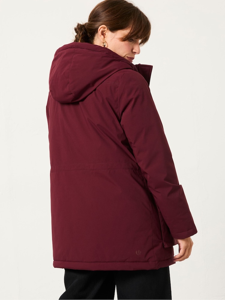 FatFace Brea Dark Red Quilted Coat - Image 2 of 5