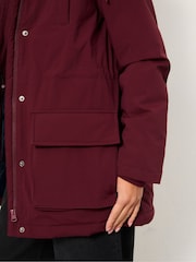 FatFace Brea Dark Red Quilted Coat - Image 3 of 5