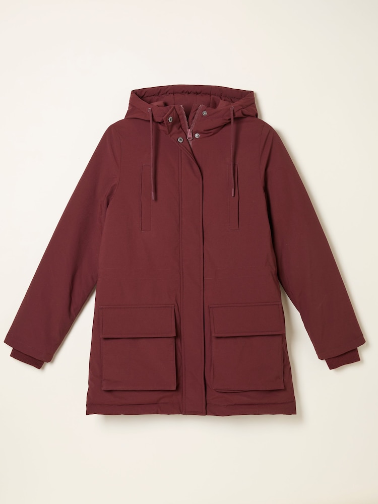 FatFace Brea Dark Red Quilted Coat - Image 5 of 5