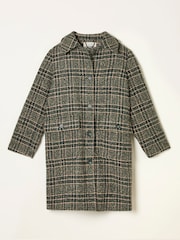FatFace Jade Green Check Coat - Image 1 of 7