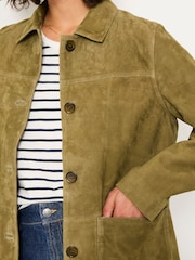 FatFace Erin Olive Green Suede Jacket - Image 5 of 7