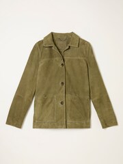 FatFace Erin Olive Green Suede Jacket - Image 7 of 7