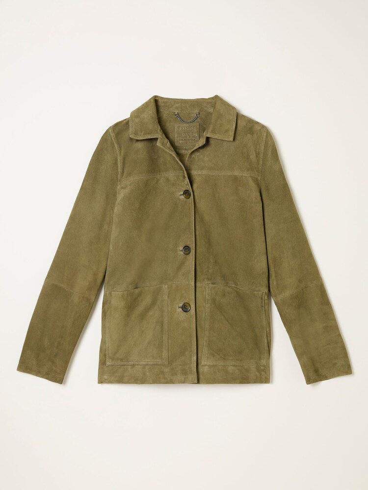 FatFace Erin Olive Green Suede Jacket - Image 7 of 7 FatFace Erin Olive Green Suede Jacket - Image 7 of 7