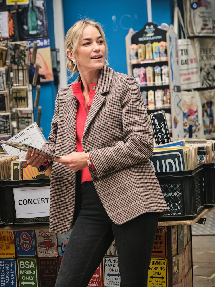 FatFace Alba Brown Check Blazer - Image 1 of 7