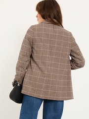 FatFace Alba Brown Check Blazer - Image 3 of 7