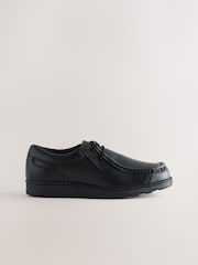 Black Wide Fit (G) Leather Lace Up School Shoes - Image 2 of 5