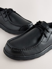 Black Wide Fit (G) Leather Lace Up School Shoes - Image 5 of 5